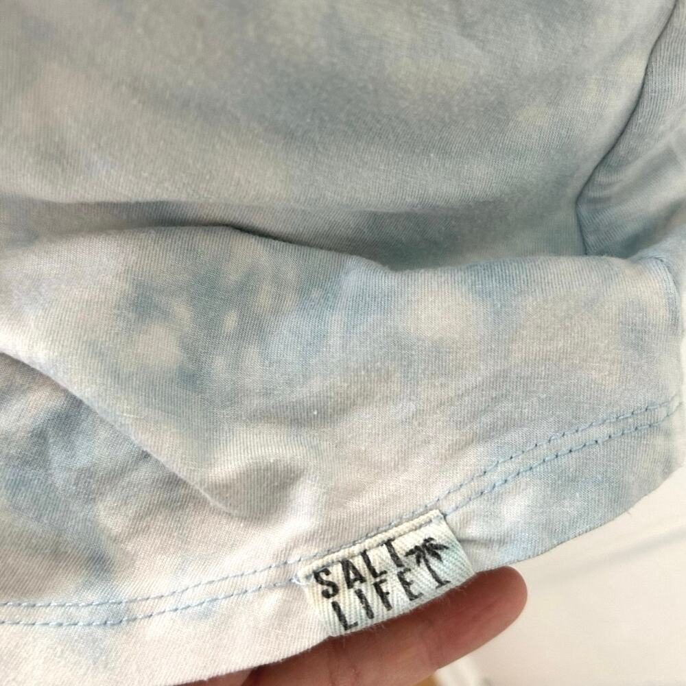 Salt Life Womens Medium Blue Tie Dye Graphic Tank Top Beach Coastal Surf - Picture 3 of 5